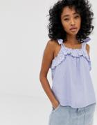 Pepe Jeans Miley Frill Tank Top - Blue