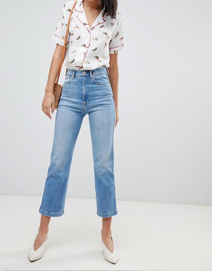 Pepe Jeans Kew Cropped Kick Flare Jeans - Blue