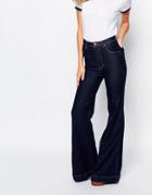 Rollas East Coast High Waist Flare Jeans - Blue