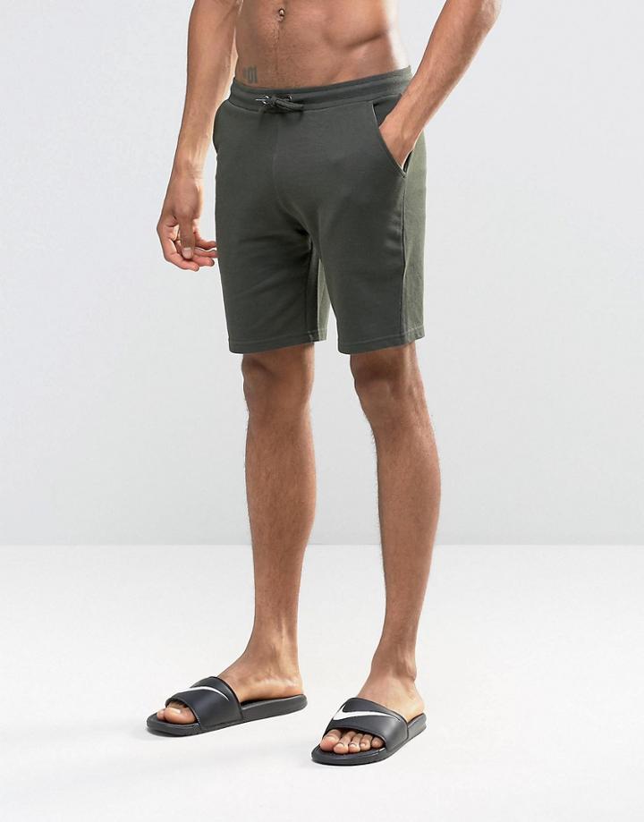Asos Loungewear Shorts In Khaki - Green