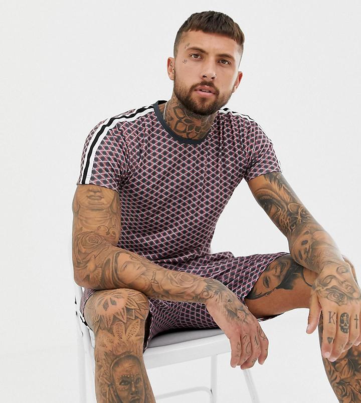 Mauvais Muscle T-shirt In Diamond Print - Black