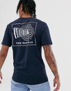 Volcom Peace Off Bsc Back Print T-shirt - Navy