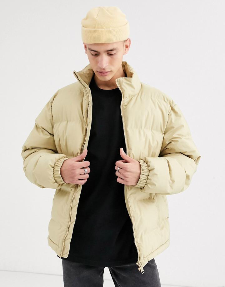 Weekday Cole Puffer Jacket In Beige