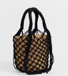 My Accessories London Exclusive Woven Straw Grab Bag Bag-multi