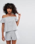 D.ra Calabasas Off Shoulder Blouse - Blue