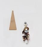 Monki Pyramid And Tassel Earrings - Multi