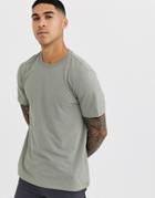 New Look Crew Neck T-shirt In Khaki-green
