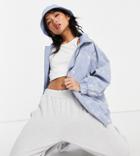 Asos Design Petite Tie Dye Bomber Jacket In Blue-blues