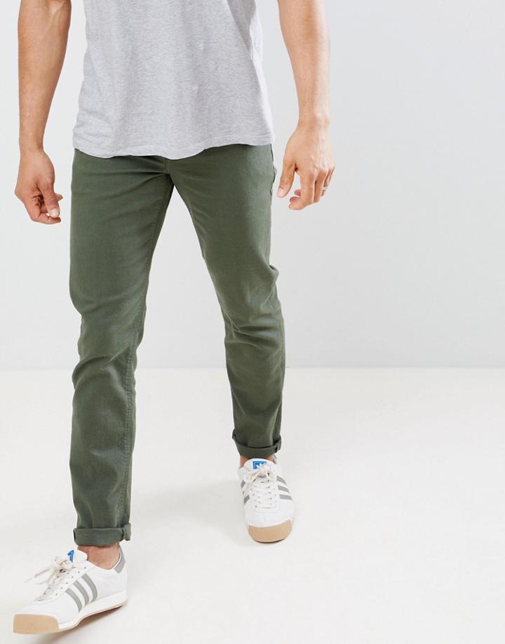 Asos Design Slim Jeans In Green