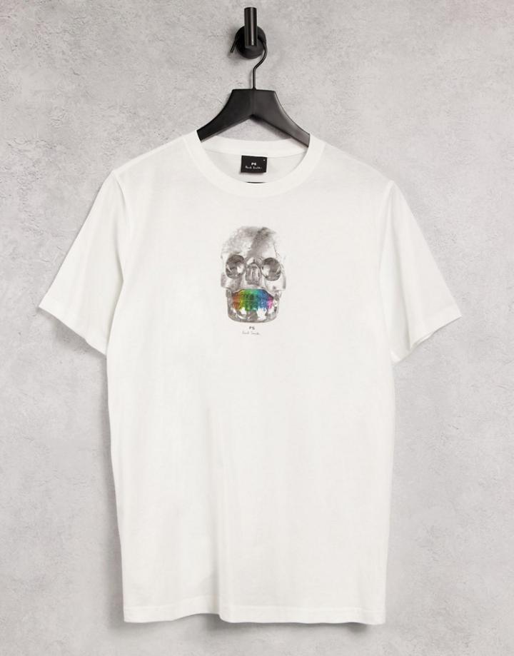 Ps Paul Smith Skull T-shirt In White