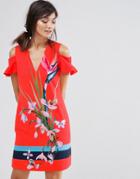 Ted Baker Leea Tropical Cut Out Dress - Red