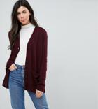 Asos Tall Cardigan With Pockets And Buttons - Red