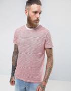 Common People Textured Stripe T-shirt - Red