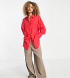 Collusion Oversized Shirt In Red