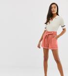 Miss Selfridge Shorts With Paperbag Waist In Pink
