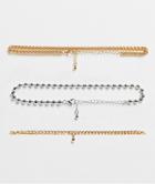 Topshop Chain And Bobble 3 X Multipack Choker Necklaces In Mixed Metals