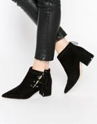 Asos Ronny Pointed Lace Up Ankle Boots - Black