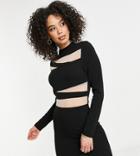 Parisian Tall Mesh Insert Body-conscious Dress In Black