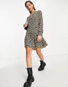 Whistles Tiger Animal Printed Mini Dress In Multi