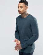 Asos Cotton Square Neck Sweater In Teal - Green