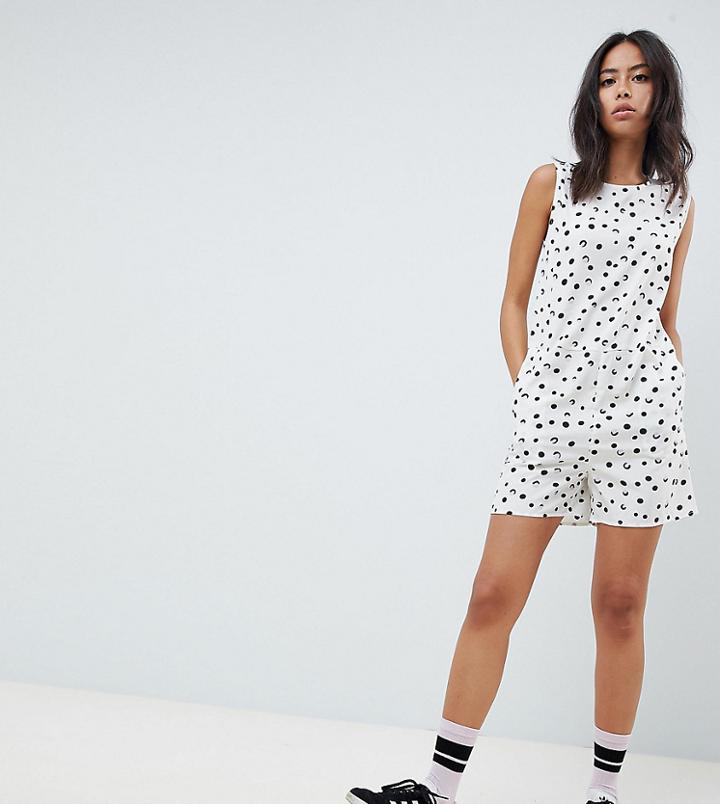 Noisy May Tall Polka Dot Romper - White