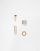 Orelia Minimalist Multipack Earrings - Gold