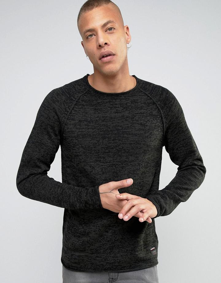 Produkt Knitted Sweater In Cotton Mix Raglan Sleeve - Green