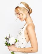 Asos Wedding Beaded Flower Headband - White