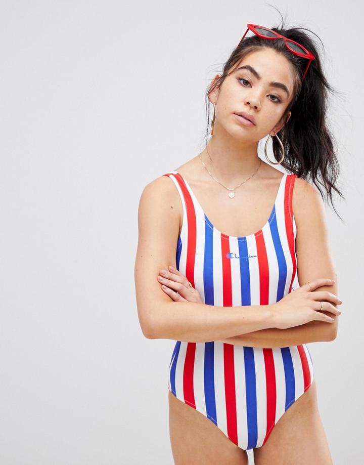 Champion Swimsuit In Stripe - Multi