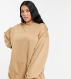 Rokoko Plus Oversized Sweatshirt Dress With Balloon Sleeves-neutral