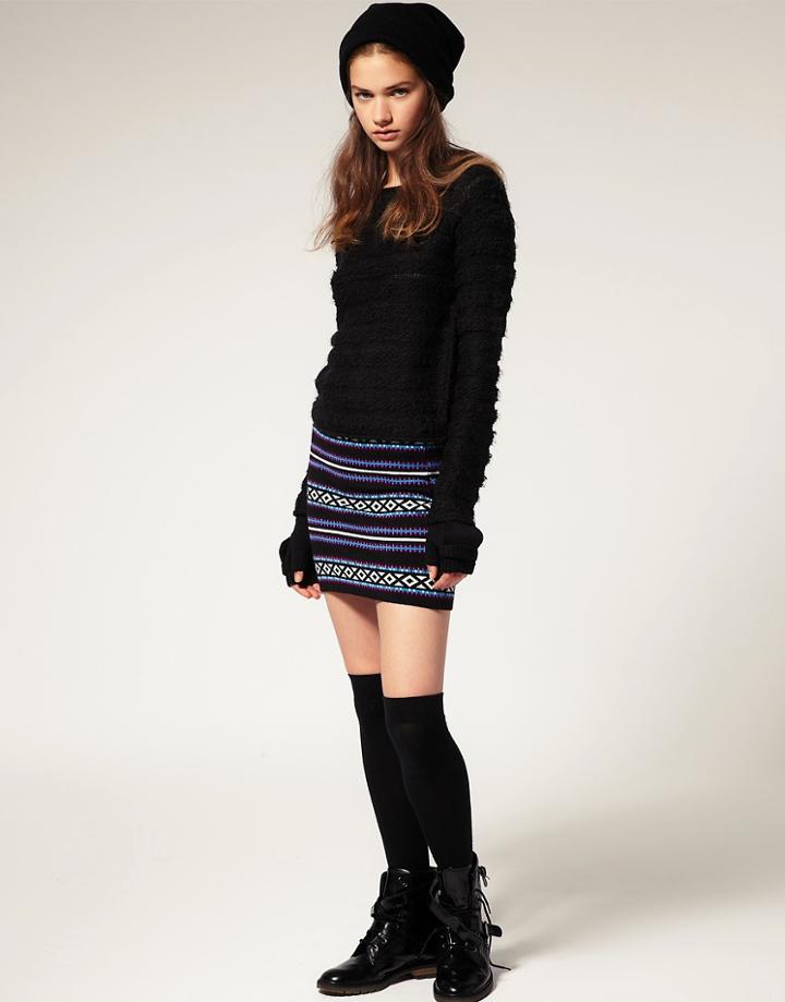 Asos Fairisle Knitted Tube Skirt - Multi