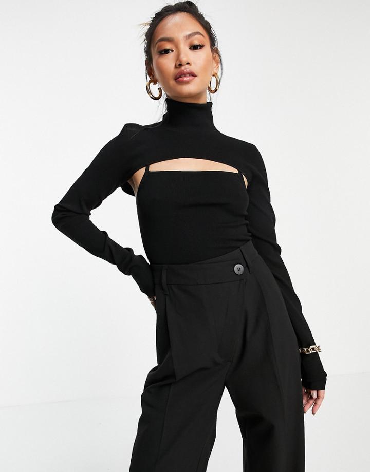 & Other Stories 2-piece Cut-out Knit Top In Black