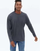 New Look Long Sleeve Oversized T-shirt In Dark Gray
