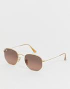 Ray-ban 0rb3548n Hexagonal Sunglasses-gold