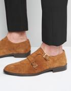 Asos Monk Shoes In Tan Suede With Toe Cap - Tan