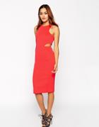 Asos High Neck Cut Out Dress - Coral $23.00
