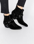 Yru Laso Western Ankle Boots - Black
