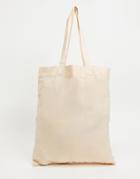Asos Design Lightweight Cotton Tote Bag In Ecru - Beige-neutral