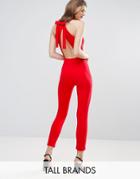 Oh My Love Tall Jumpsuit With Bow Back - Red