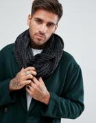New Look Knitted Infinity Scarf In Black - Black