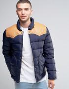 Penfield Pelam Down Quilted Jacket Leather Yoke - Navy