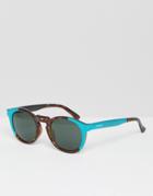 Mr. Boho Sunglasses Jordaan In Turquoise Cheetah Made In Italy - Brown