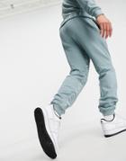 Asos Design Tapered Sweatpants With Roman Numerals Inside Tape In Blue Gray - Part Of A Set-grey