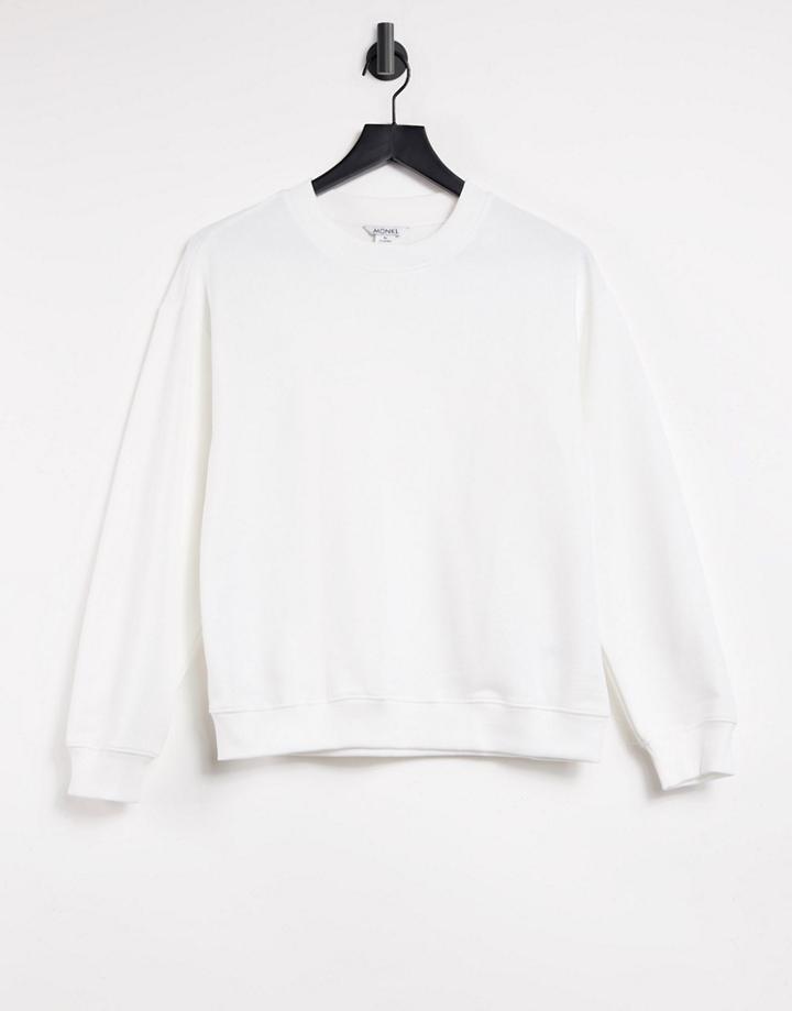 Monki Nana Organic Blend Cotton Sweatshirt In Off White