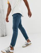 Celio Slim Fit Jeans In Double Stone Wash - Blue