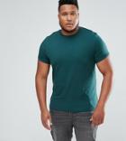Asos Plus Muscle Fit T-shirt With Roll Neck - Green