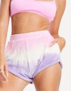 Asos Design Terry Hot Pant In Ombre Tie Dye-multi
