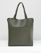 Claudia Canova Unlined Single Pocket Tote Bag - Green