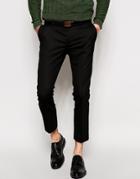 Asos Super Skinny Fit Smart Cropped Pants - Black