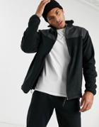 Rains Fleece Zip Puller Jacket In Black